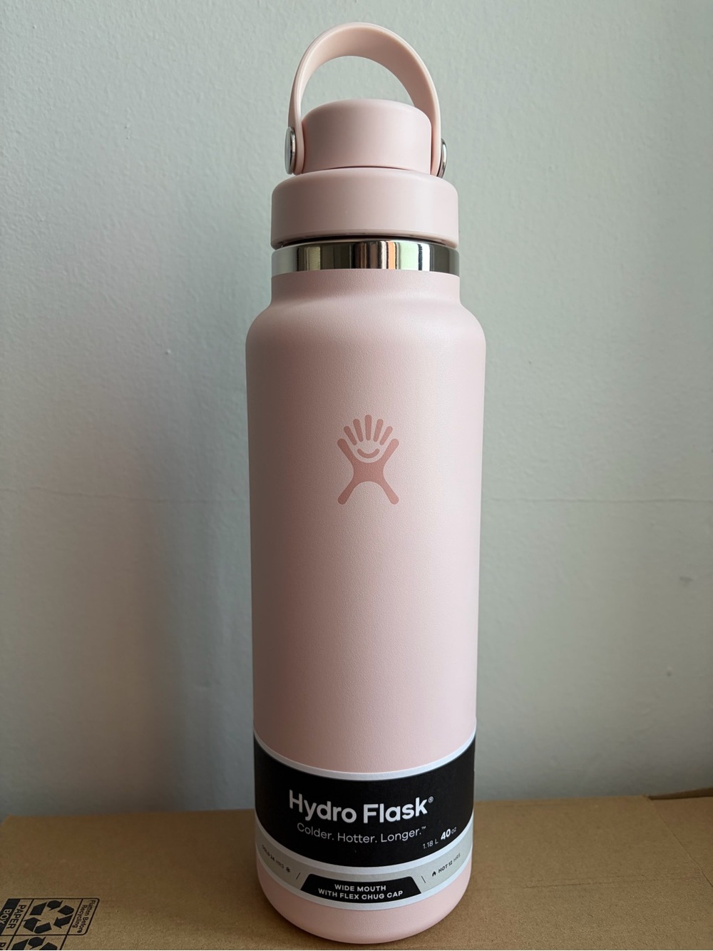 Pink Hydro Flask 40oz Wide Mouth Flex Chug Cap Tonal Trillium NEW UNUSED